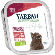 64er-SET Bio Bröckchen Getreidfrei mit Huhn und Rind 100g Katze Nassfutter Yarrah