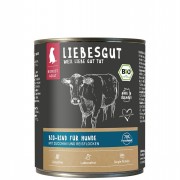 Bio Rind mit Zucchini und Reisflocken 800g Hund Nassfutter Liebesgut